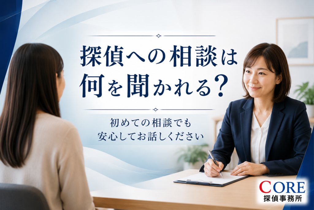 探偵への浮気相談で何を聞かれるのかカウンセラーに相談する女性
