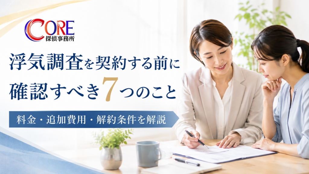 浮気調査を契約する前に確認すべき料金・追加費用・解約条件