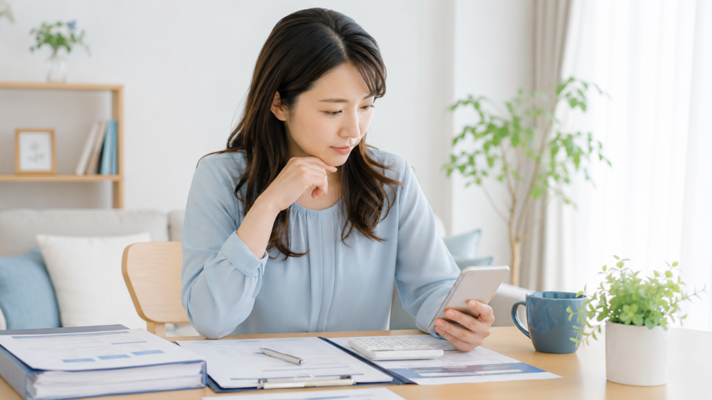 浮気調査の料金や追加費用を契約前に確認する女性