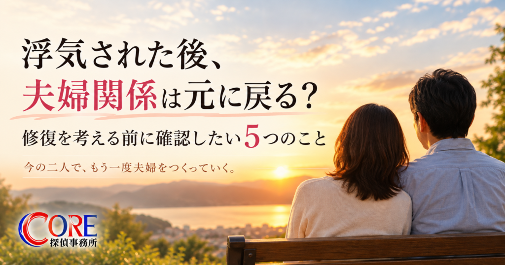 浮気された後の夫婦関係の修復を考える夫婦
