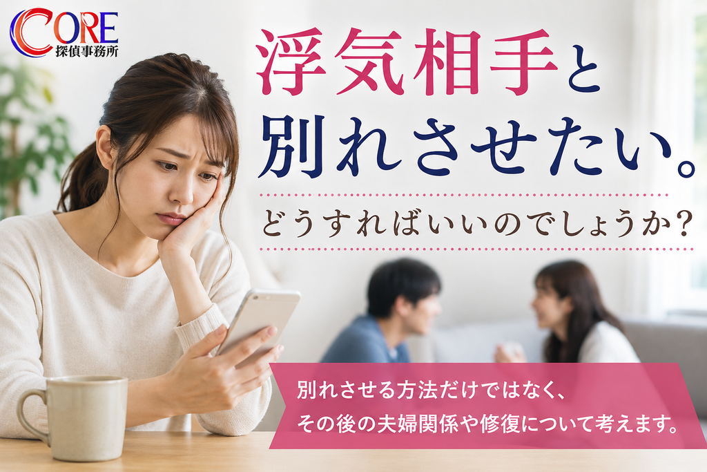 夫の浮気相手と別れさせたいと悩む妻