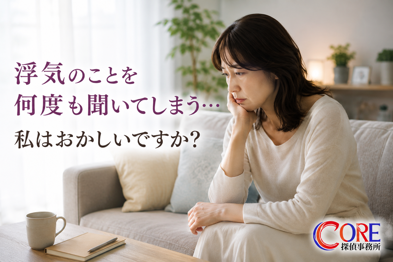 浮気のことを夫に何度も聞いてしまい悩む女性