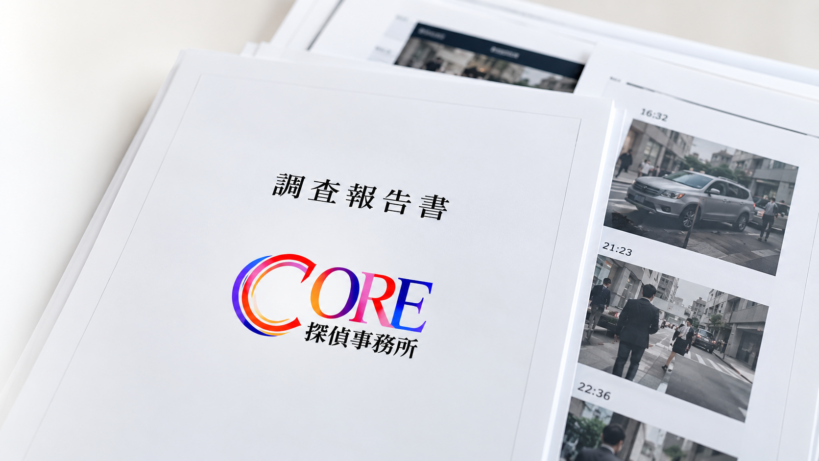 CORE探偵事務所の調査報告書イメージ